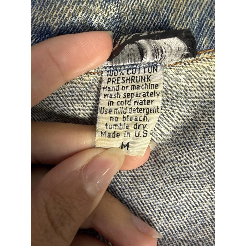 Vintage Nadia Jacket Womens M Blue Denim Teacher Children Tapestry RARE USA - Picture 4 of 10